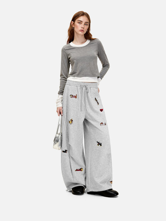 Embroidered Barrel Sweatpants